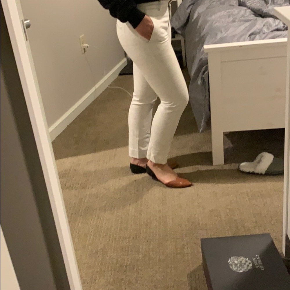 Slip Cropped white gray heathered Gap pants